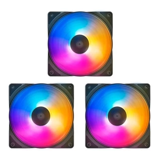 Kit 3x Cooler Fan 120mm Deepcool Rf 120 Fs Three Color Led