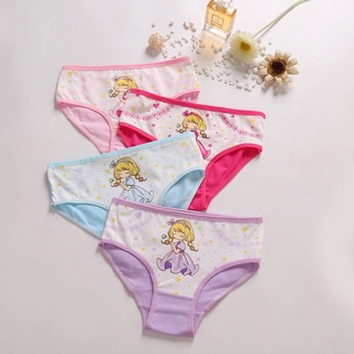 4 Pcs Kid Panties Calcinhas De Algodão Macio E Respirável Baby Girl  Underwear Briefs Cartoon Underpant