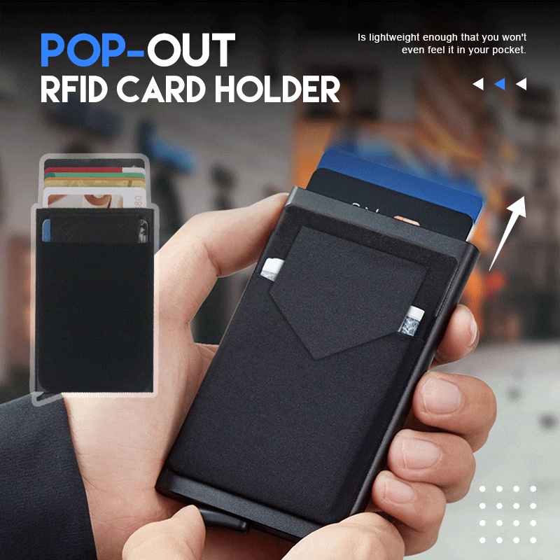 Porta-Cartões De Crédito Homens slim anti-Proteção Do Cartão De Identificação De Viagem Mulheres Carteira De metal RFID Cartesian suswe