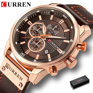 CURREN Relógio Original Masculino De Luxo Marca Topo De Couro Casual Desportivo Quartzo À Prova D'água 8291