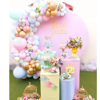 Kit Orgânico Arco Balão Jardim Encantado Borboleta Candy Color + Dourado