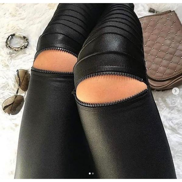 Calça Legging Cirrê com Zíper No Joelho, Calça Feminina Nf Nunca Usado  53828828