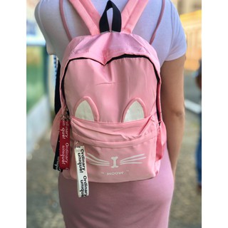 Mochila feminina com orelhas de gato, mochila sensual com zíper e