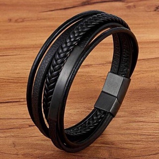 Pulseira Masculina Couro Legítimo Marrom Ajustável Grande