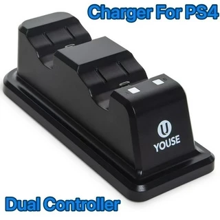 Estação De Ancoragem Do Carregador Controlador Preto Para PS4 , Duplo E Hub USB , Chip Seguro Confiável Velocidade De Carga Rápida De Longa Duração Console Playstation 4