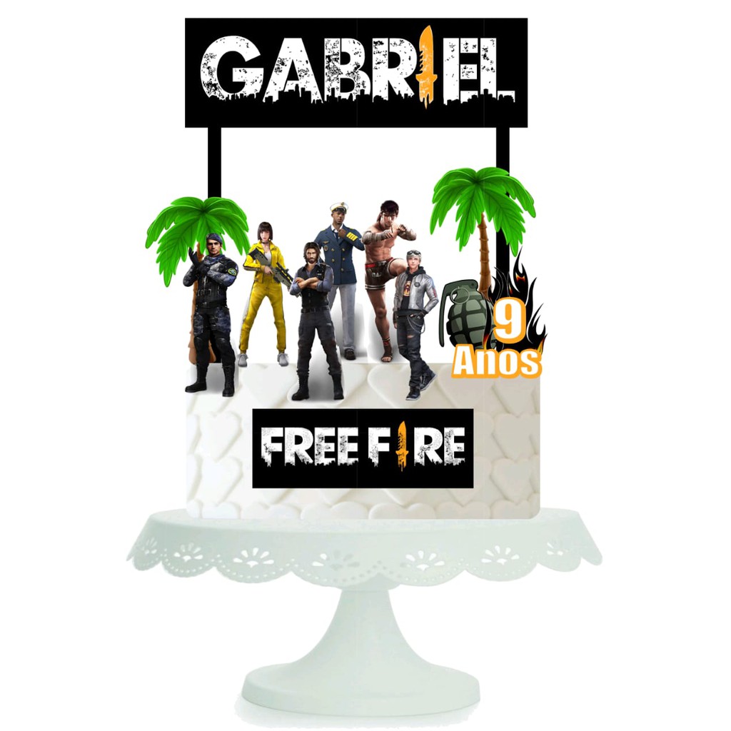 Topo bolo free fire Gabriel 13 anos - Personalizados MMM