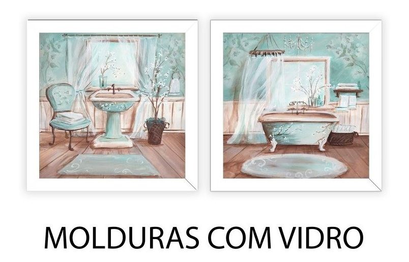 Kit Quadros Banheiro Lavabo Toalete Classic C Vidro Shopee Brasil