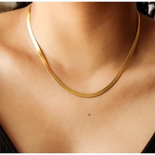 colar de cobra plana de 5 mm Corrente de ouro Durabilidade 3 meses