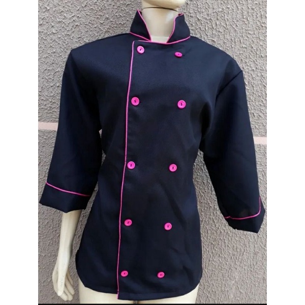 dolma chef de cozinha preta com Pink