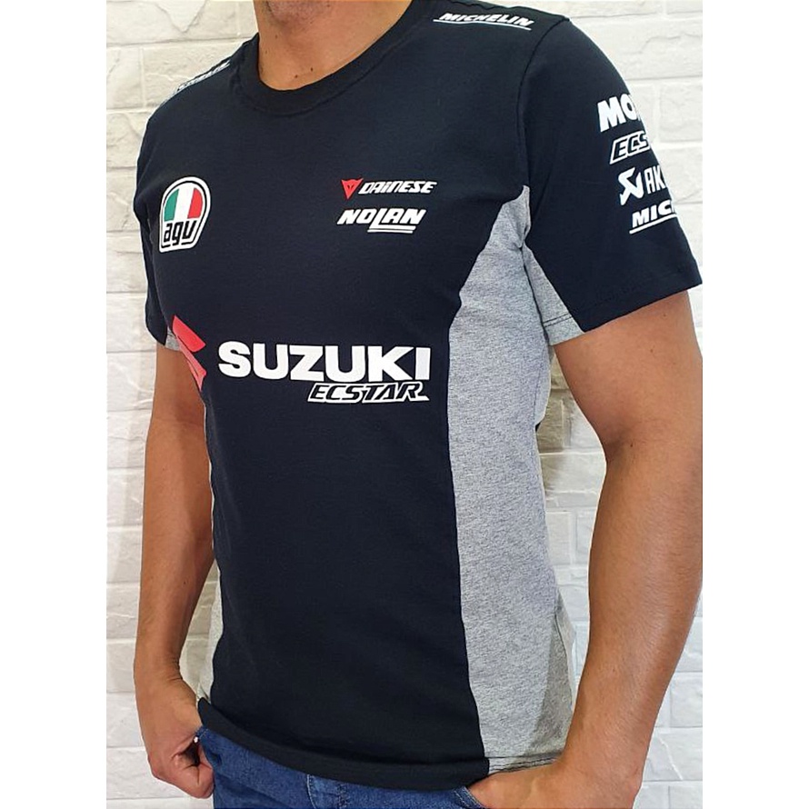 Camiseta Suzuki preta 100 Algodão Shopee Brasil