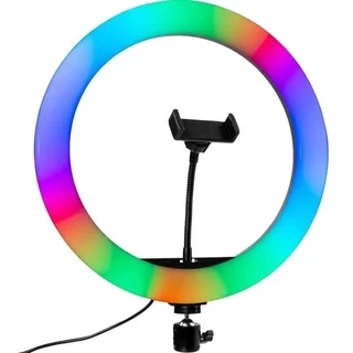 Ring Light Luz Rgb Colorida 26cm 10 Polegadas sem Tripé e com Tripé