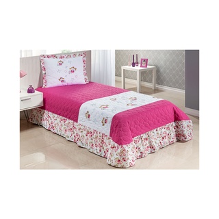 Colcha Cobre Leito Star Kids Infantil 3Pcs Matelado Solteiro Menina Fada