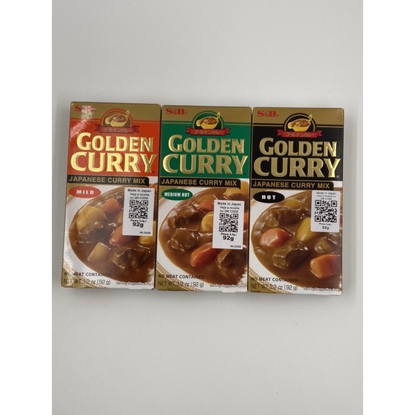 Tablete de curry suave, médio e forte. Golden Curry( Kare japonês ) 92g