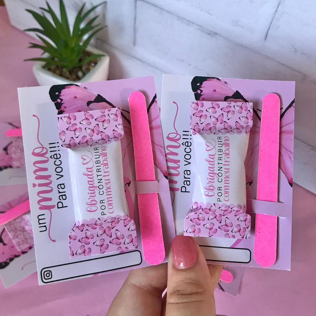 Cartoes com bala e lixa um mimo ao cliente manicure Shopee Brasil