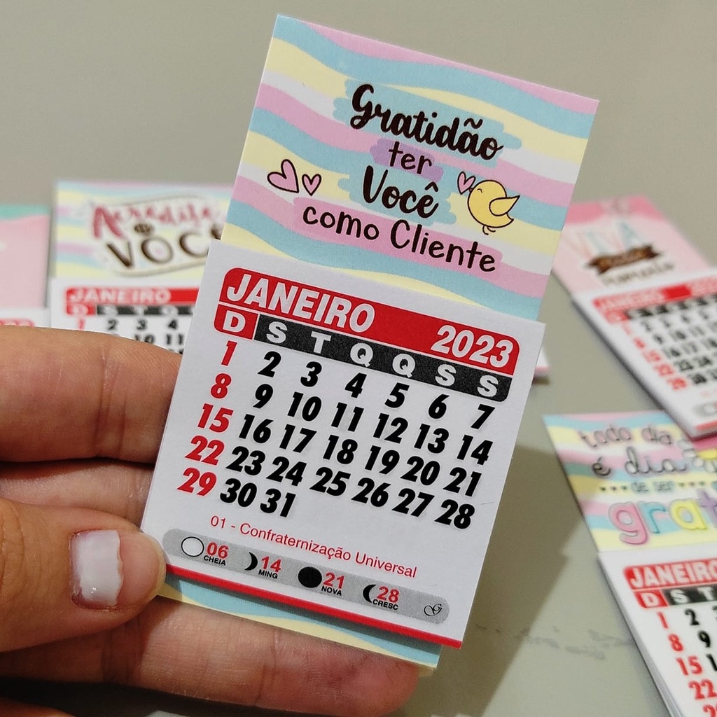 100 Mini Calendário de Geladeira 2024 - Mimo cliente | Shopee Brasil