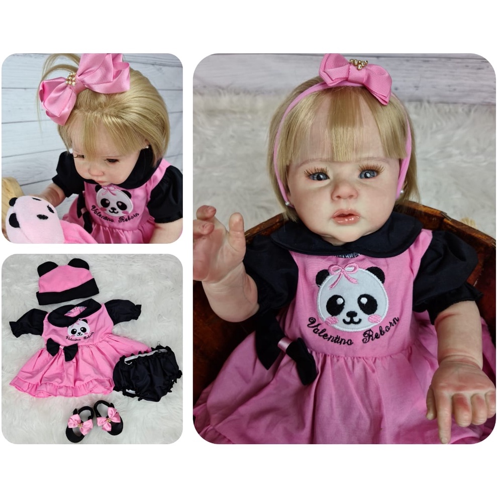 Kit Roupa Boneca Reborn E Adora Doll - Lacinho Poá em Promoção na