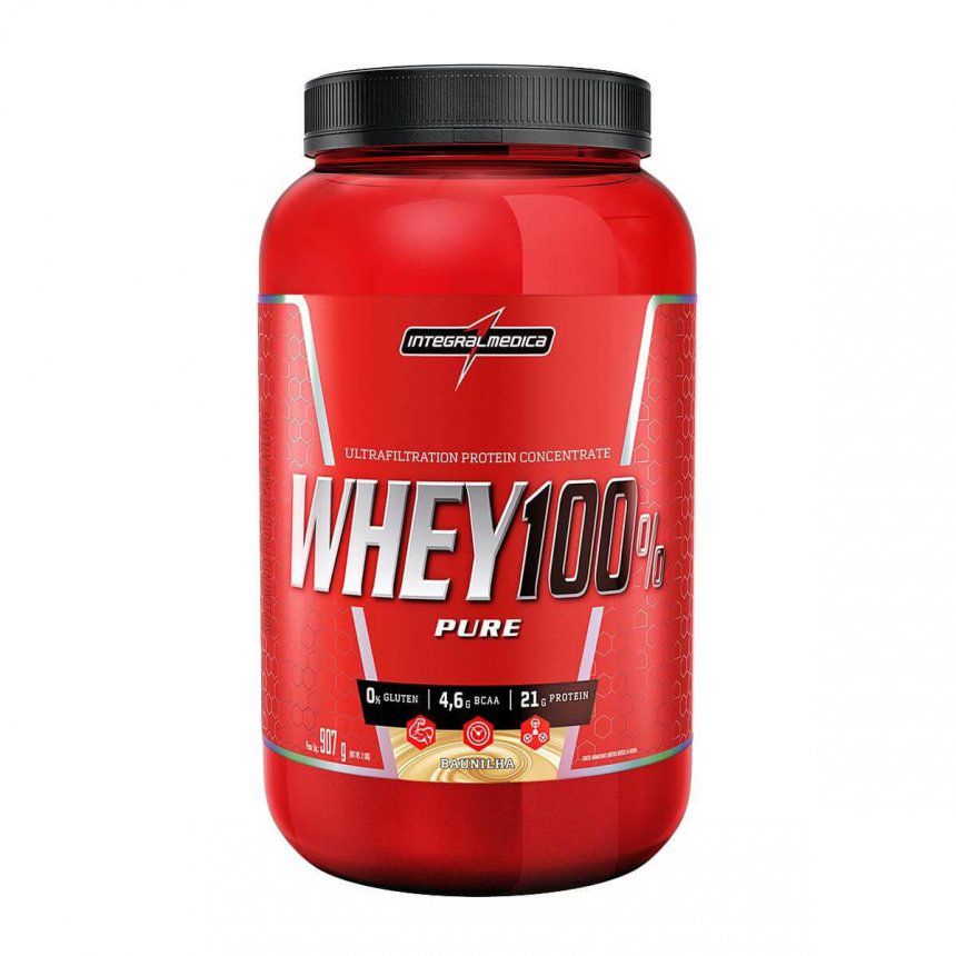 Whey 100% Pure Pote (907g) – Integralmédica – Baunilha