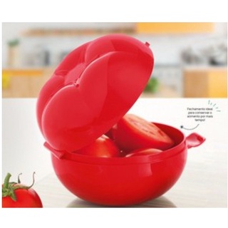 Boîte Vintage Tupperware En Forme De Tomate - Plastique Rouge - Couvercle à Pression
