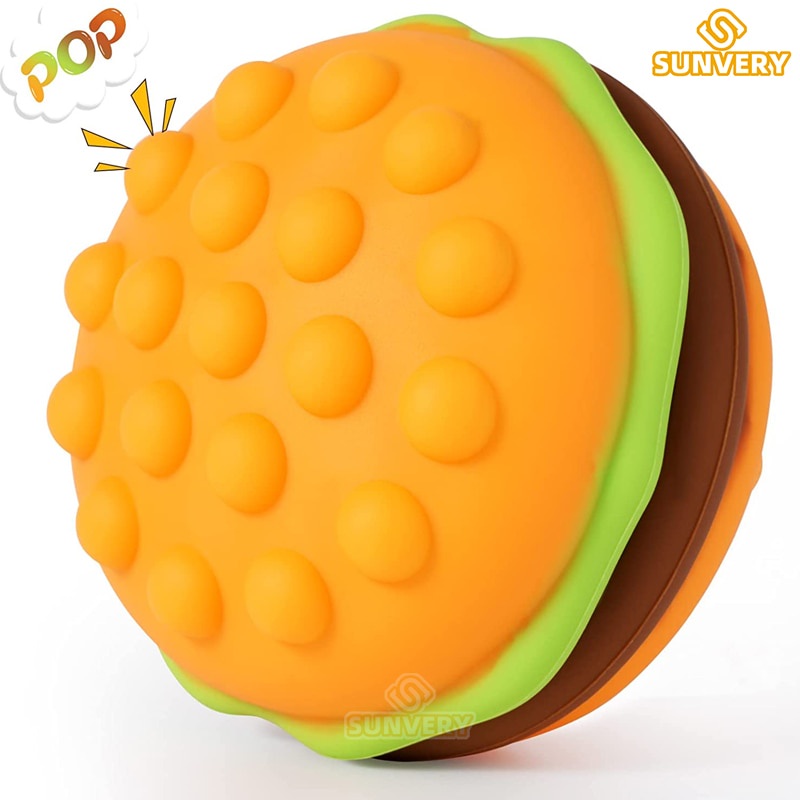 pop-Lo Bola 3D Squishy Hambúrguer popet Fidget Brinquedos De Silicone Descompressão Squeeze Sensory Brinquedo 2022