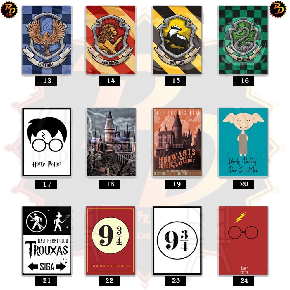 Plaquinha Decorativa Trio Harry Potter Feitiços Palavras Mágicas  Personalizado