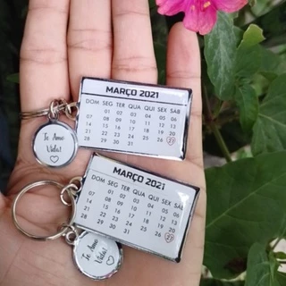 Chaveiro Calendário de Namoro em Oferta na Shopee