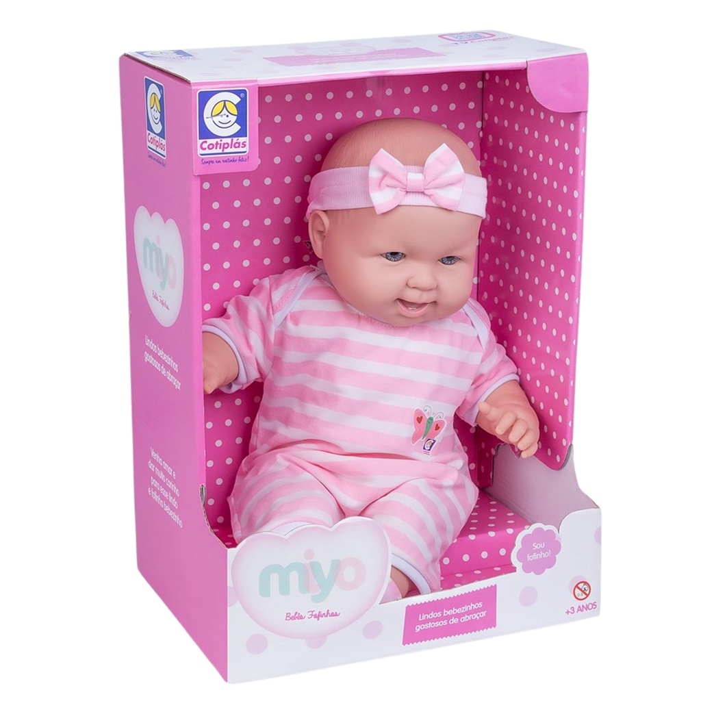 Boneca Bebe Reborn Miyo Menina Macia Roupa Rosa Fofinha