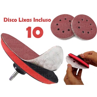 Kit Base Lixa Suporte De Boina Com Fecho de Contato P/ Furadeira 115mm Mtx + 10 Lixa Grãos