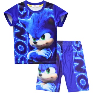 Sonic 3D Shorts infantis, tops de verão, calções de bebê, shorts