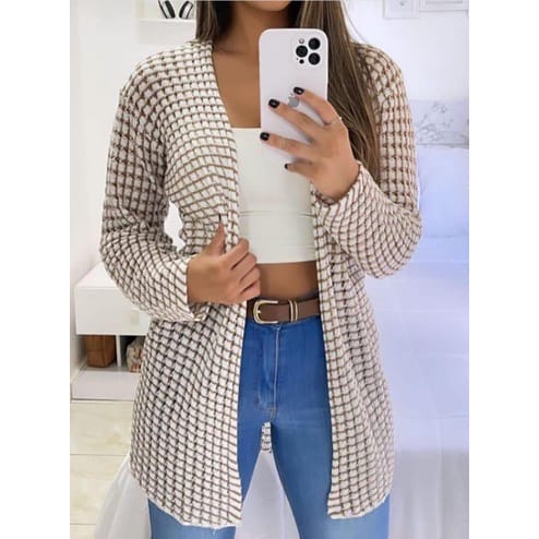 Cardigan Feminino Kimono Aberto Tricô