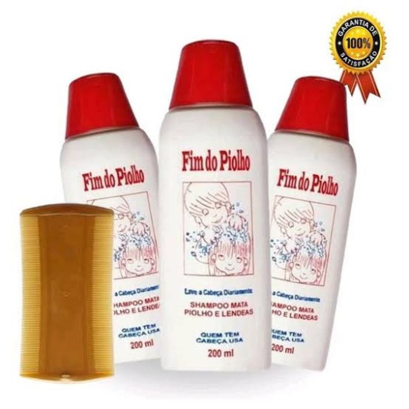 Kit com 3 Shampoo Fim do Piolho de 200ml Cada. | Shopee Brasil