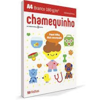 Papel Sulfite Opaline 180Gr Chamequinho Branco A4 210mmx297mm 50 Folhas