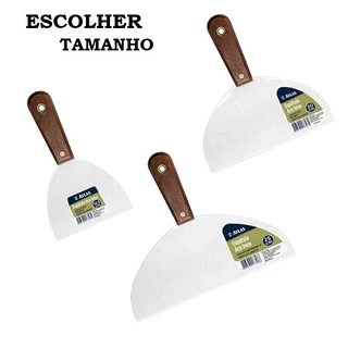 Espátula Com Lâmina De Aço Inox Atlas Cabo De Madeira Chapa lanche