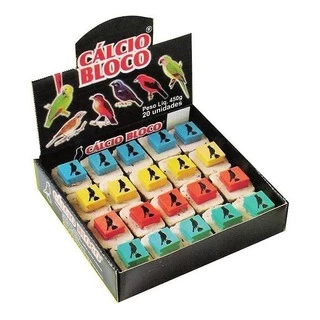 Calcio Em Bloco Para Aves. Sabor Natural. Caixa Com 20 Unidades