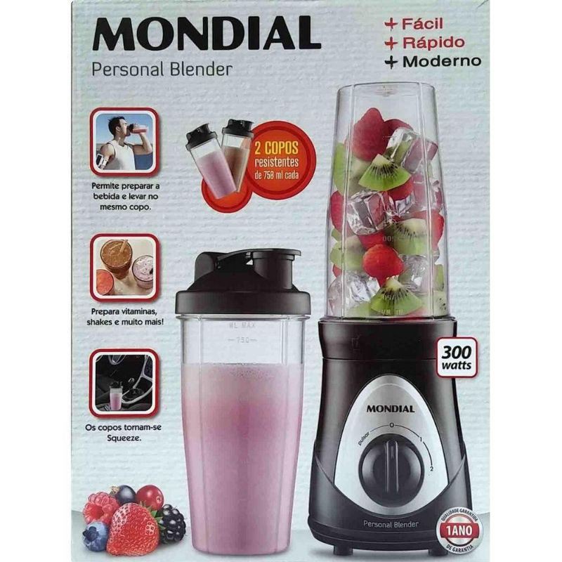 LICUADORA MONDIAL PERSONAL BLENDER 2 V 300 WATTS