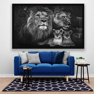 Quadro Decorativo Leão Família Quarto Sala Vários Tamanhos