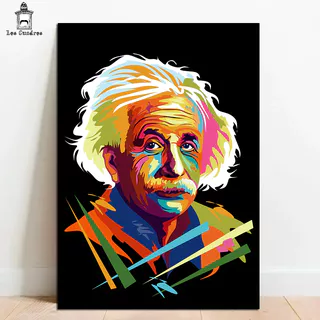 Quadro Decorativo Albert Einstein em MDF 28x20cm