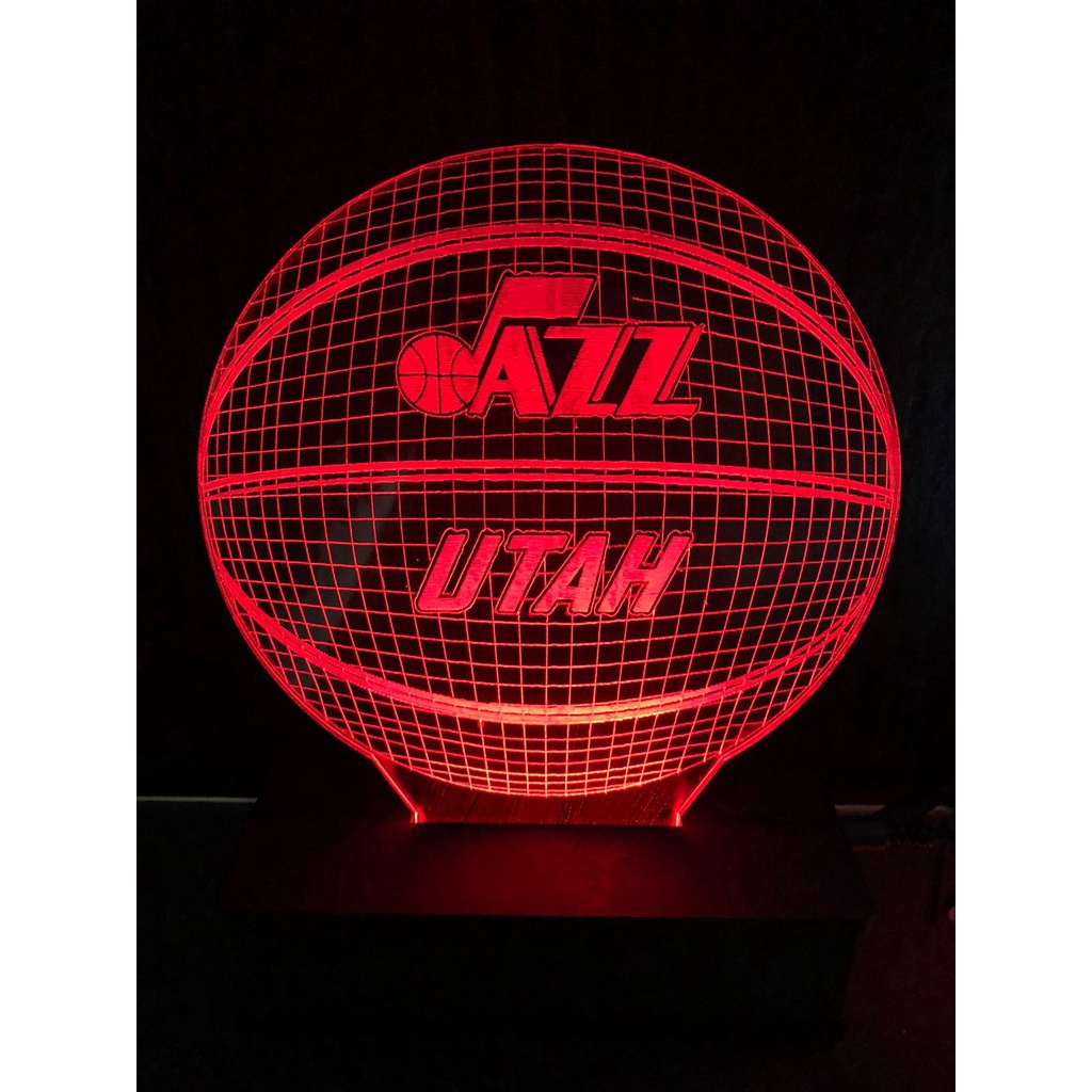 Luminária Led, 16 Cores, Utah Jazz, Basquete, Bola, Decoração Shopee