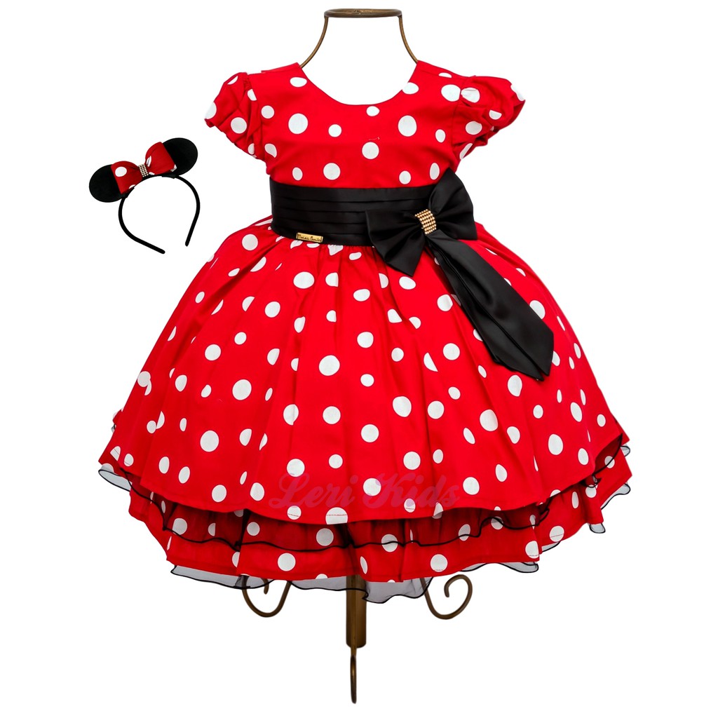 Vestido minnie vermelha cheap 2 anos