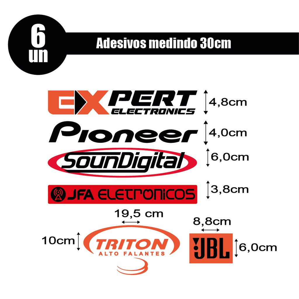 Adesivo som automotivo Jbl Triton Jfa Soundigital Expert Pioneer ...