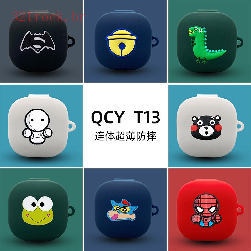 Capa Protetora De Silicone Resistente A Quedas Qcy T13 Para Fone De ...