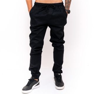 Calça Jogger Masculina Skinny Capri Destroyed Rasgada