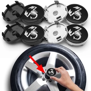4pçs 60mm Capa Do Cubo De Roda Tampa Crachá Para Abarth 500 500L 595 1100 Stilo Ducato Palio Punto Acessórios Carros