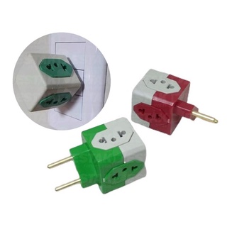 Kit 3 Tomada Pino Benjamim Adaptador T Cubo Colorido 4 saídas 10A