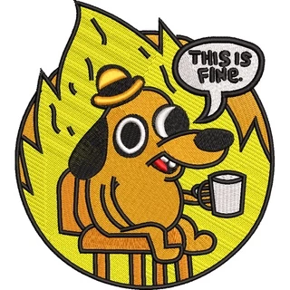 Patch Bordado This is Fine termcolante