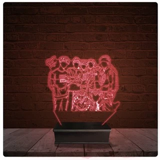 Abajur Luminária Acrílico Led - BTS Banda 03