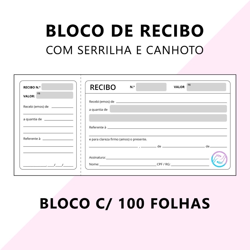 Bloco De Recibo C Canhoto 100 Folhas Shopee Brasil 2444