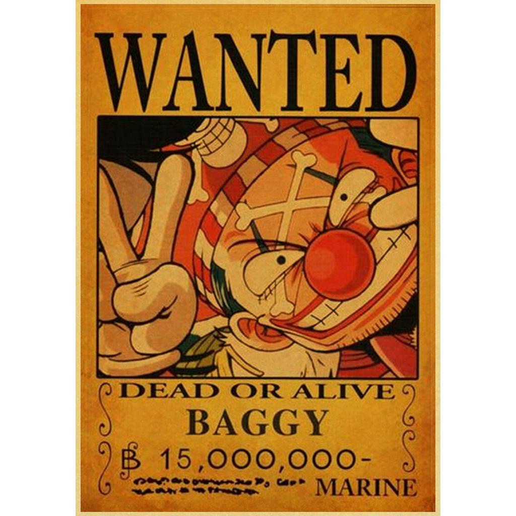 Pôster Anime Japonês One Piece Wanted Retro Monkey D Luffy Solon ...