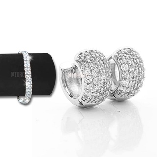 Kit Par de Brincos Cravejados Ice de luxo + Pulseira Ice Riviera cravejada