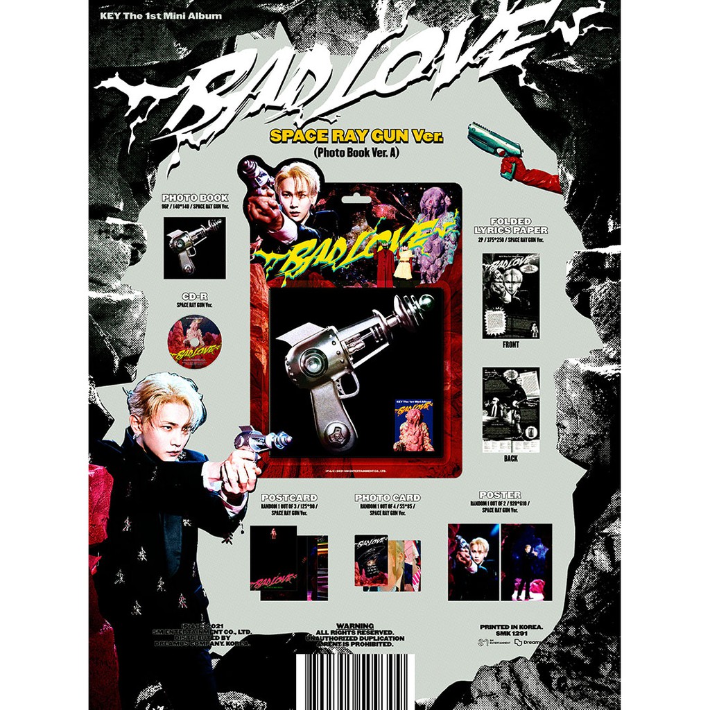 SHINee KEY - BAD LOVE 1st MINI ALBUM CD PHOTOBOOK PHOTOCARD SEALED