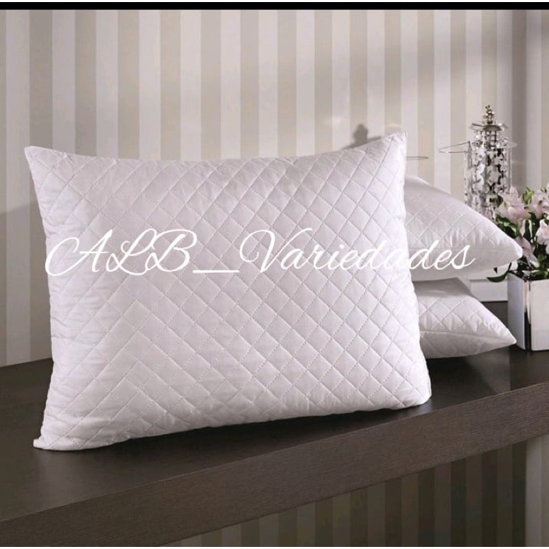 Kit 2 Travesseiros Antialérgicos Altos Macios Linha Premium Tamanho 50cmx70cm